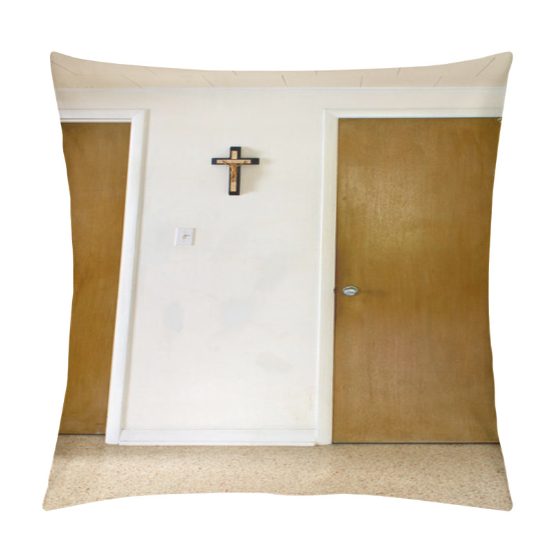 Personality  Wall With Cross And Doors Pillow Covers