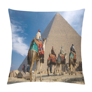 Personality  Bedouin On Camel Near Of Egypt Pyramid Pillow Covers