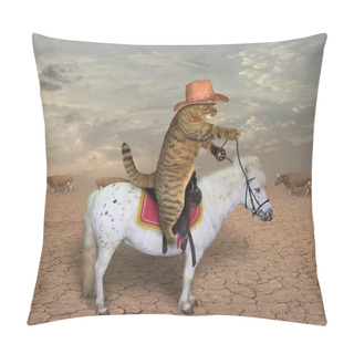 Personality  Cat Cowboy On A Horse 2 Pillow Covers