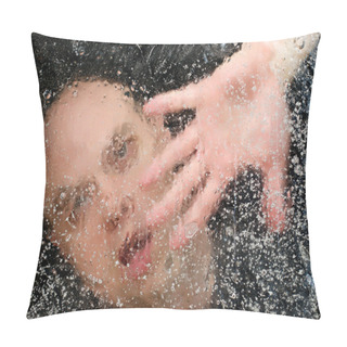 Personality  Man Trapped Under Ice With Hand On Ice Pillow Covers