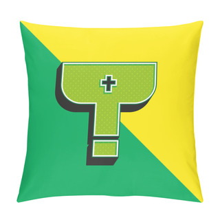 Personality  Baptism Green And Yellow Modern 3d Vector Icon Logo Pillow Covers