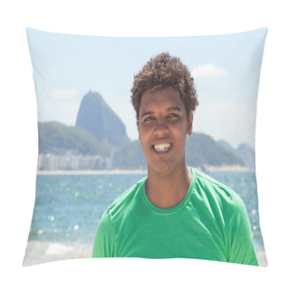 Personality  Happy Man From Rio De Janeiro At Copacabana Beach Pillow Covers