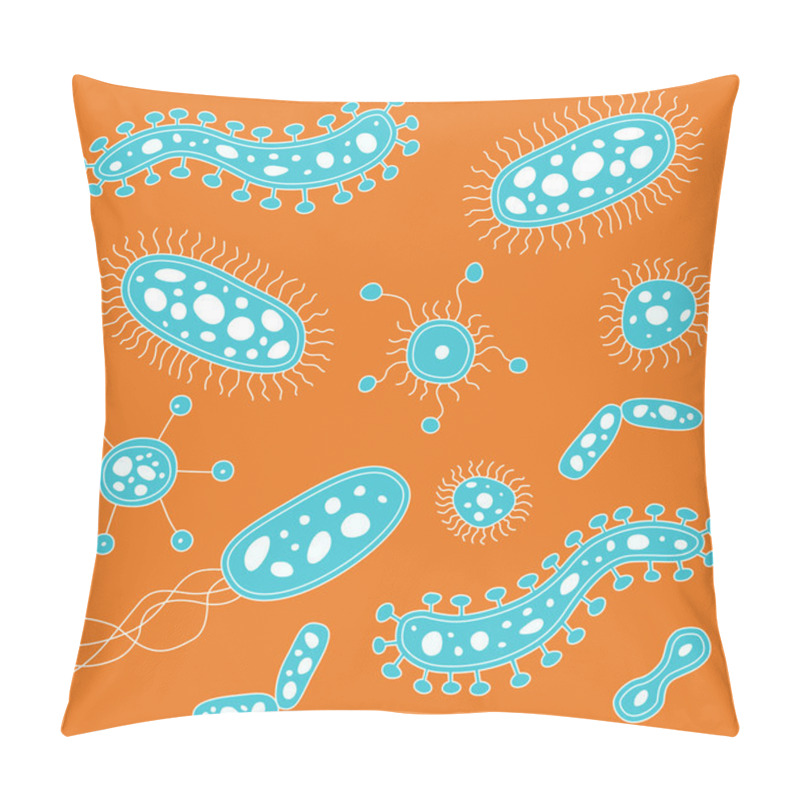 Personality  Bright Orange & Blue Germs Pillow Covers