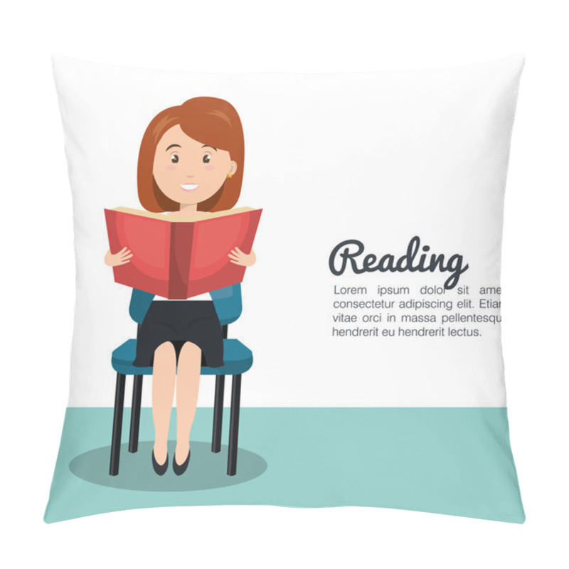 Personality  woman reading textbook r icon pillow covers