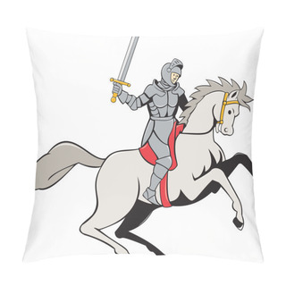 Personality  Knight Riding Horse Sword Cartoon Pillow Covers
