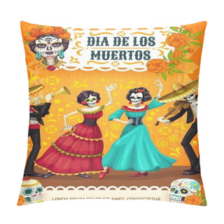 Personality  Dia De Los Muertos, Skeletons Skulls Dancing Pillow Covers