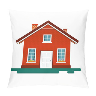 Personality  House Icon. Vector Building Isolated On White Background. Pillow Covers