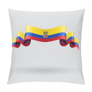 Personality  Ecuadorian Wavy Flag. Vector Illustration. Pillow Covers