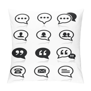 Personality  Speech Bubble, Blog, Contact Vector Icons Set Pillow Covers