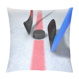 Personality  Ice Hockey Sticks And Puck Pillow Covers