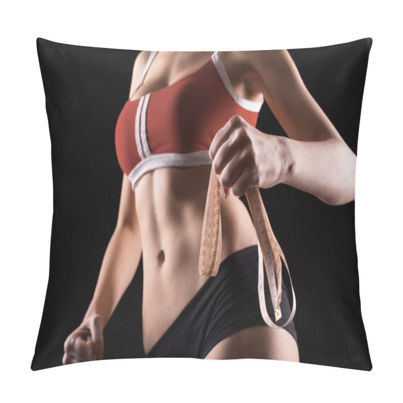 Personality  Young sports a sexy girl in a red shirt and black shorts pillow covers
