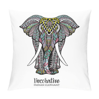 Personality  Elephant Colored Illustration Pillow Covers