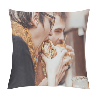 Personality  Friends In Fast Food Restaurant Pillow Covers