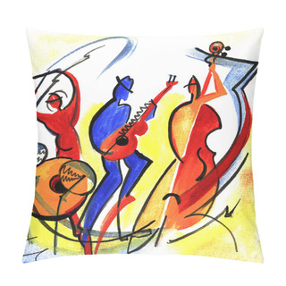 Personality  Jazz Trio In Abstract Style Pillow Covers