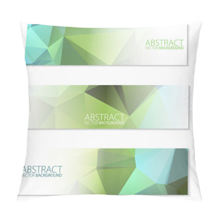Personality  Abstract  Banners Set In Polygon Style. Pillow Covers
