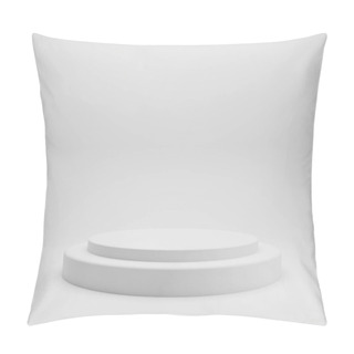Personality  White Product Stand On White Background. Abstract Minimal Geometry Concept. Studio Podium Platform Theme. Exhibition And Business Marketing Presentation Stage. 3D Illustration Rendering Graphic Design Pillow Covers