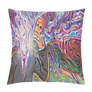 Personality  Man With Mask. 3D Rendering Pillow Covers