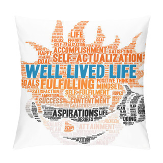 Personality  Well Lived Life Word Cloud Pillow Covers