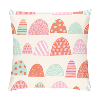 Personality  Arc Shapes Abstract Pattern. Lines , Curves And Dots Seamless Doodle Background Pillow Covers