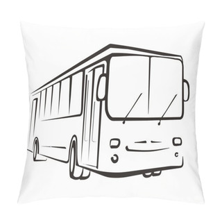 Personality  Bus Sketch Pillow Covers