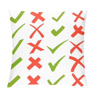 Personality  Green Hooks And Red Crosses Pillow Covers