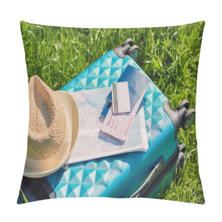 Personality  Travel Items On Suitcase   Pillow Covers