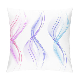 Personality  Colorful Waves On Gray Background Pillow Covers