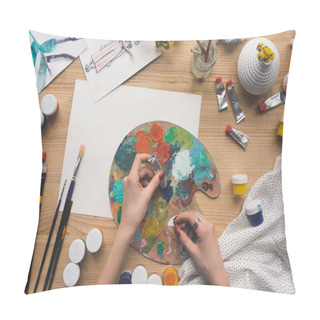 Personality  Artist Mixing Acrylic Paints  Pillow Covers