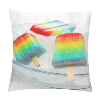Personality  Homemade Rainbow Ice Pop Pillow Covers