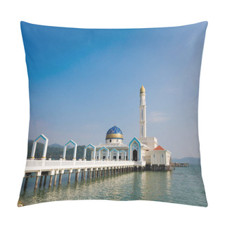 Personality  Beautiful Architecture Of Floating Mosque On Pangkor Island In Malaysia. Beautiful Sacral Building In South East Asia. Pillow Covers