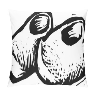 Personality  Woodcut Illustration Of Dutch Clogs Pillow Covers