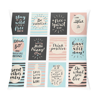 Personality  Set Of Modern Calligraphic Posters  Pillow Covers
