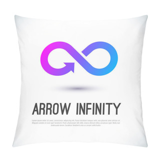 Personality  Arrow Infinity Business Vector Logo Pillow Covers