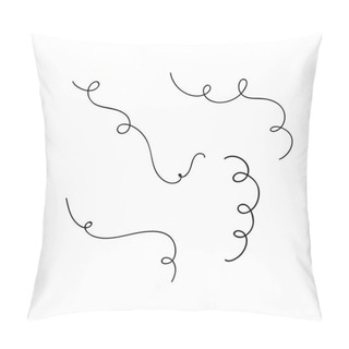 Personality  Vector Curly Lines Hand Drawn Elements Pillow Covers