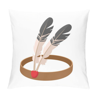 Personality  American Indian Headdress Cartoon Icon Pillow Covers