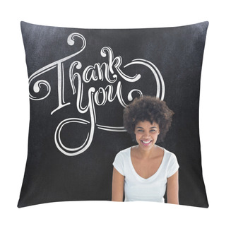 Personality  Smiling Woman Posing Pillow Covers