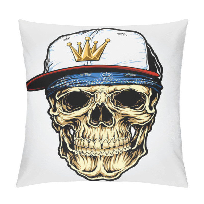 Personality  Skull with Bandanna and Cap pillow covers