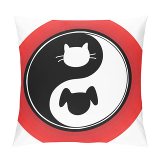 Personality  Yin Yang Cat Dog Pillow Covers