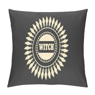 Personality  Stamp With Witch Text Pillow Covers
