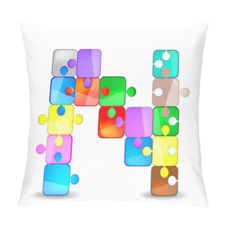 Personality  Letter N With Colorful Puzzle Pillow Covers