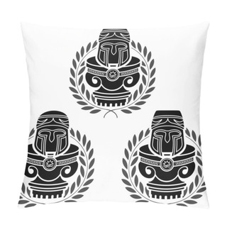 Personality  Pedestals Of Medieval Helmets Pillow Covers