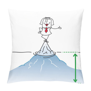 Personality  Businesswoman Is On The Top Of The Iceberg. Pillow Covers