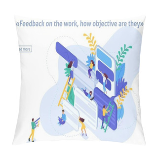 Personality  Isometric Article Banner Feedback Pillow Covers