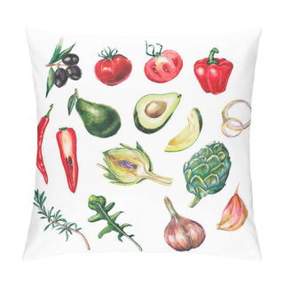 Personality  Watercolor Big Vegetables Set Pillow Covers