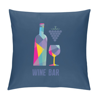 Personality  Wine Bottle And Glass - Abstract Illustration Pillow Covers