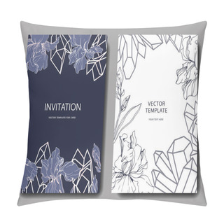 Personality  Vector Irises. Engraved Ink Art. Wedding Background Cards With Decorative Flowers. Invitation Cards Graphic Set Banner. Pillow Covers