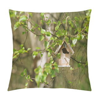 Personality  Little Birdhouse In Spring New Leaves Pillow Covers
