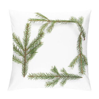 Personality  Composition Of Evergreen Fir Twigs With Copyspace Pillow Covers