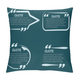Personality  Set Of Vector Quote Templates. Quote Bubble. Empty Template. Information, Text. Quote Form. In Blue Colors. Pillow Covers