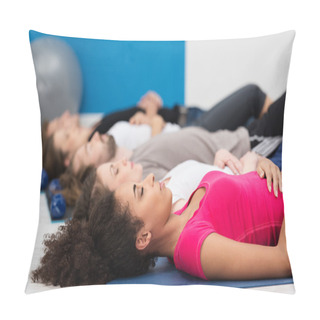 Personality  Aerobics Class Practising Deep Breathing Pillow Covers